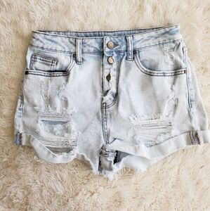 Distressed jean Shorts